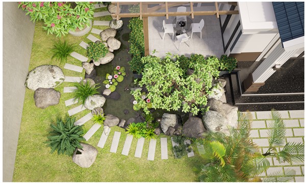 thiết kế biệt thự sân vườn tại thị xã Phú Mỹ